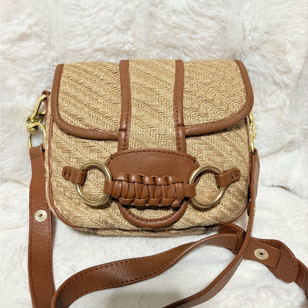 See By Chloe Woven Crossbody Bag with Brown Leather - Picture 1 of 12